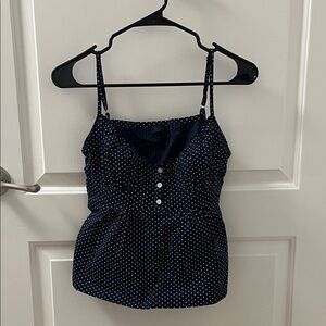 Brandy Melville John Galt Blue Polka Dot Tiffany Tank Top